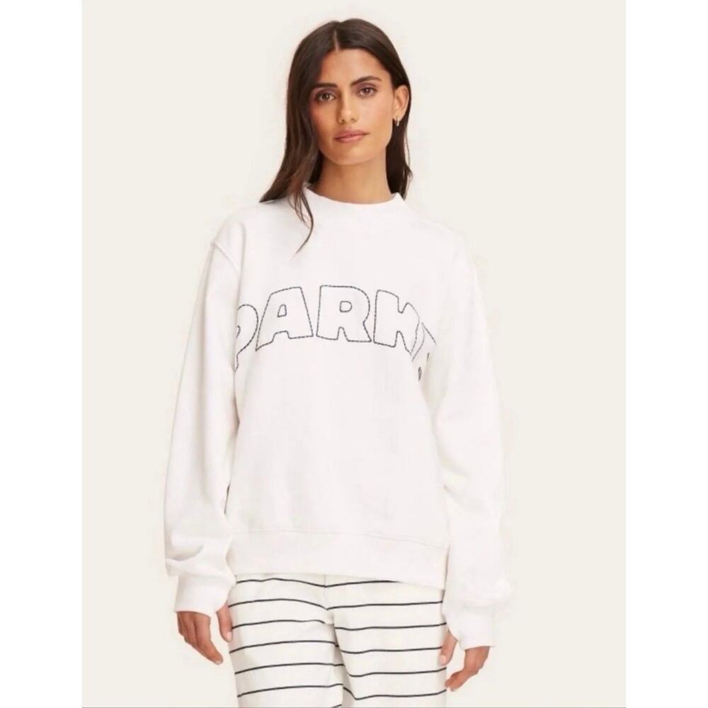 Parke x Target cream French terry cotton mockneck pullover sweatshirt NWT
